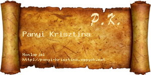 Panyi Krisztina névjegykártya